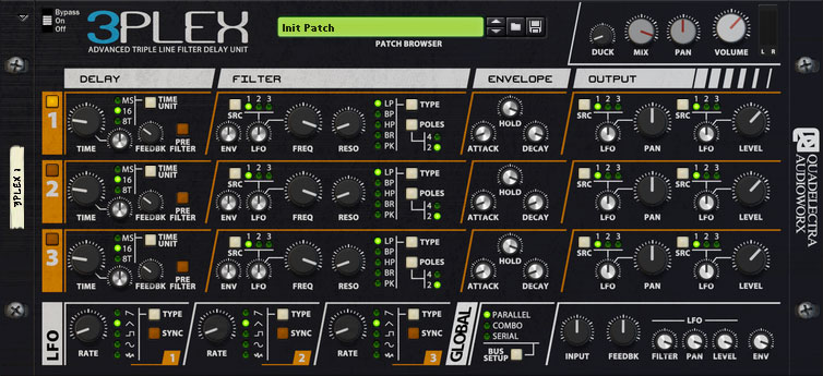 3Plex Tipple Filter Delay Front Panel