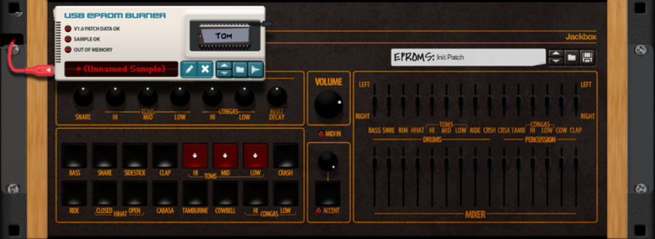 Jackbox L1M Drum Front Panel With Virtual EPROM Tool Open